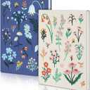 Thenshop 2 Pcs Floral Embroidered Notebook Embroidered Journal Embroidery Sketchbook Hardcover Notebooks Fabric Cover 200 Pages for Women School Office Travel Diary Supplies,8 x 5.75 Inches