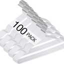 Wesiti 100 Pcs Metal Wire Non Slip Hangers for Clothes Space Saving Hanger Strong 15.7 in Triangle Clothes Coat Suit Bridal Boutique Dress for Closet Dorm Rack(White)