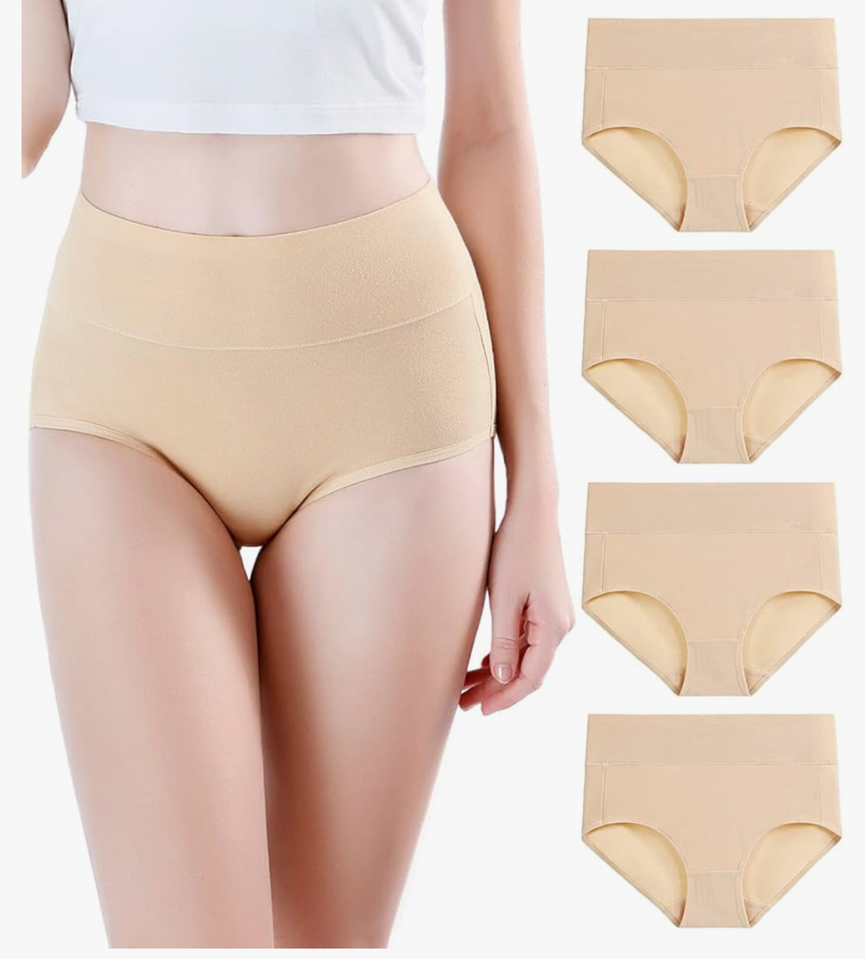 wirarpa Women's Modal Underwear Soft High Waist Briefs Ladies Panties 4 Pack (Regular & Plus Size M)