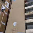 FREDBECK Preassembled Bifold Barn Door 30x84 (Double 15x84) with 1 Lites Mirror, Bi-fold Closet Doors Hardware Kit Included, 34" Track for 2 Doors, PVC, White, for Living Room, Bathrooms, Kicthen