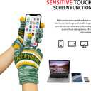 Vintage Classic Skull Cap 3D Embroidery Beanie Cuffed Winter Hat Knit Comes with Warm Gloves Fasion Gifts for Men Women Fans (Green Bay P)