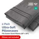 Queen Pillow Cases Set of 2 - Ultra Soft Hotel Quality Pillowcase Covers - Comfy, Cozy & Wrinkle Free - Shrinkage, Stain & Fade Resistant - Machine Washable Pillow Protectors - 2 Piece Set - Charcoal