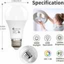 evelor A19 LED Light Bulbs,100 Watt Equivalent Daylight 5000K Efficient 13W,1500 Lumens E26 Base, Non-Dimmable, 15000-Hour Lifespan for Bedroom, Living Room, Office, 6-Packs