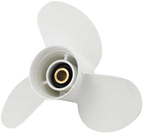 AYWSTC Outboard Propeller for Yamaha Engine 50/60/70/75/80/85/90/115/130HP, 15 Spline Tooth, RH, Boat Motor Aluminum Alloy Propeller Replacement # 6E5-45945-01-EL, 13 1/4x17-K Gearcase