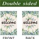 3 x Spring Garden FlagSeasonal Welcome Yard Outdoor Flag Spring Summer Floral Welcome Garden Flag Double Sided Burlap 12 x 18 Inch Eucalyptus Seasonal Outdoor Flag