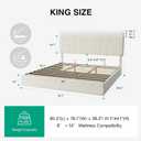 Novilla King Lift Up Storage Bed Frame/Charging Station/LED Light, White