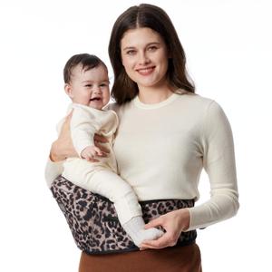 Momcozy Hip Seat Baby Carrier - Adjustable Waistband with Original 3D Belly Protector, Ergonomic Carrier with Various Pockets for Newborns & Toddlers Up To 45lbs (Leopard, Medium)
