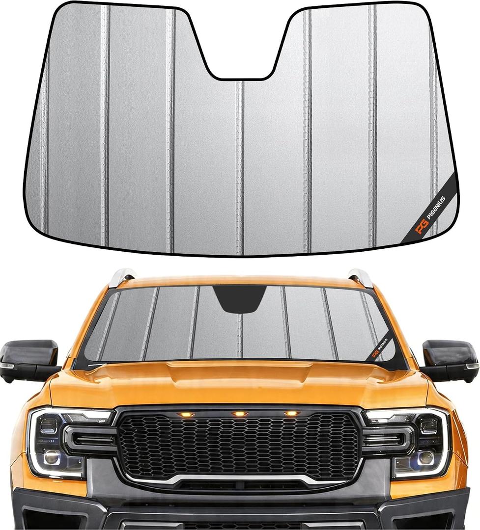 Pigenius Windshield Sunshade for Ford Ranger 2024-2026 Front Window Sun Shade - Safeguard