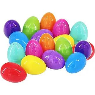 Chochkees Fillable Easter Eggs with Hinge Bulk Colorful Bright Plastic Easter Eggs, Perfect for Easter Egg Hunt, Surprise Egg, Easter Hunt, Assorted Bright Colors 