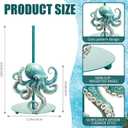 Shimeyao Octopus Metal Paper Towel Holder Beach Coastal Octopus Kitchen Decor Accessories Large Metal Towel Holder Stand Ocean Nautical Beachy Decor for Kitchen Bathroom Home