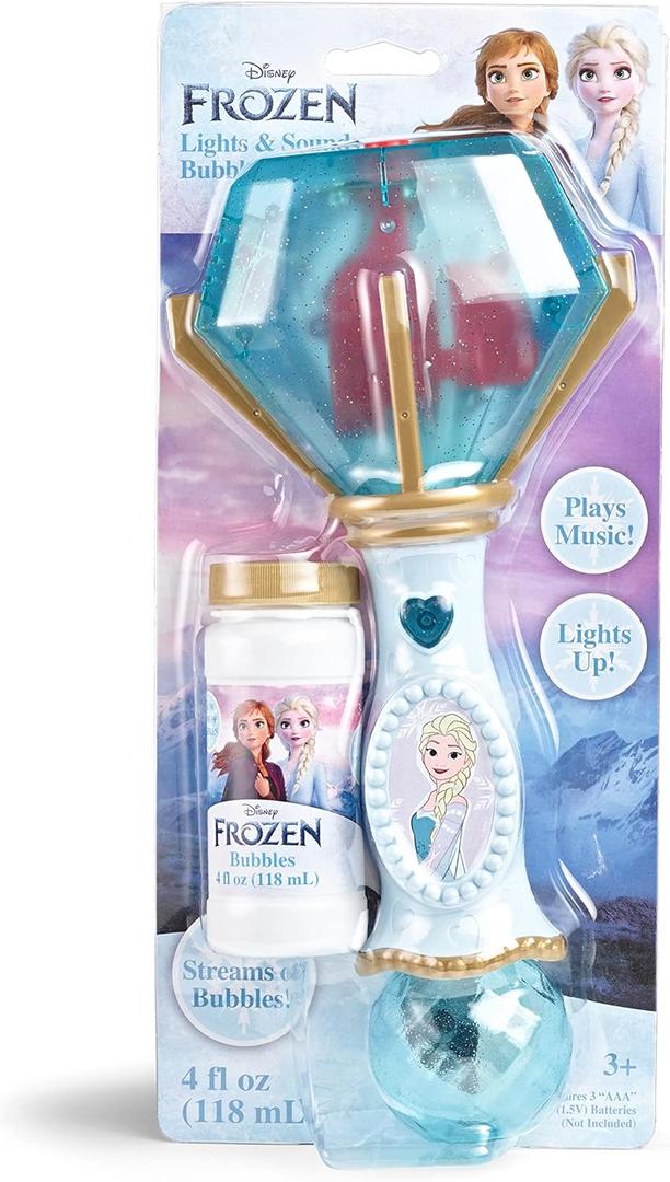Little Kids Disney Frozen Elsa Light and Sound Musical Bubble Wand, Includes Bubble Solution (20513), Medium