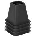 Simplify 6 Inch Bed Riser | Pack of 4 | Bed & Furniture Lifter Wheel Grooves | Under-Bed Storage | Bedroom & Dorm | Black