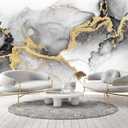 Black Gold Marble Wallpaper Abstract Ink Art Large Background Mural Living Room OfficeNot Peel and Stick