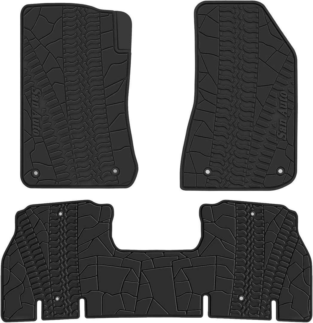Car Floor Mat for Jeep Wrangler JL 4x4 Door Sahara Rubicon 2018 2019 2020 2021 2022 2023 2024 2025 Custom Fit Full Black Rubber Auto Floor Liner Mat All Weather Heavy Duty - Not Fit 4XE