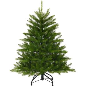 4FT Artificial Christmas Tree Unlit, Full Green PVC Pine with Dunhill Fir 559 Branch Tips, Realistic Holiday Xmas Tree with Foldable Metal Stand for Indoor Home, Office Decoration
