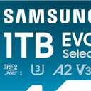 Samsung EVO Select microSDMemory Card + Adapter, 1TB microSDXC, Up-to 160 MB/s, 4K UHD, UHS-I, C10, U3, V30, A2, for Mobile Phone, Smartphones, Nintendo-Switch, and Tablets (MB-ME1T0SA/AM)