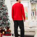 Disney family matching sweatshirt Stitch Mickey Spiderman print long sleeve winter Christmas mom dad kids loose fit red (X-Large)