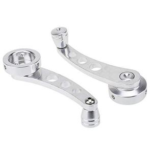 2Pcs Universal Car Window Handle Winder Riser Replacement Winder Crank Riser Window Handles Aluminum Alloy (Silver)