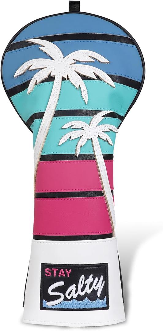 mytag Tropical Golf Headcovers, Coconut Tree Golf Head Covers for Woods and Driver, Putter Covers 3D Embroidery
