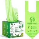 GREENWAY 1.6 Gallon Compostable Food Scrap Bags with Handles, 100 Count, US BPI & Europe OK Compost Home Certified