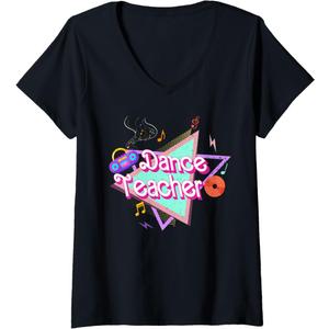 Womens Dance Teacher Back To School First Day Appreciation Week V-Neck T-Shirt M