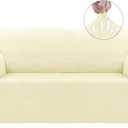Asnomy Sofa Covers for 2 Cushion Couch Stretch loveseat Covers Slipcovers, Pet Protector Furniture Covers for Dogs Cats Spandex Jacquard Fabric Small Checks MediumOff-White