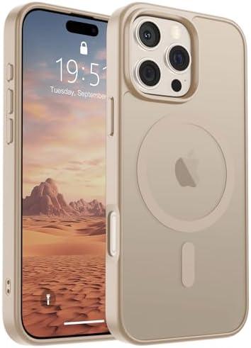 Amazon.com: SUPFINE Magnetic for iPhone 16 Pro Max Case(Compatible with MagSafe)(Military Grade Drop Protection) Slim Translucent Matte Shockproof with Anti-Fingerprint Phone Case,Desert Gold : Cell Phones & Accessories