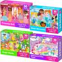 QUOKKA Puzzles for Toddlers 3-5 Shimmer 4-Pack 30 Pieces Puzzles for Kids Ages 2-4 - Fairy Tale Jigsaw Set with Princess Unicorns for Kids 4-6 Years, Gift for 3 Year-Old Boy Girl, FSC Certified Toy