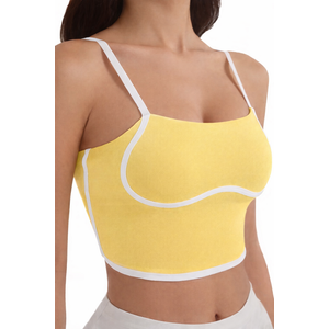 AugIris Womens Workout Tank Tops Adjustable Strap Longline Sports Bra Padded Sleeveless Top (Small, White)