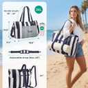 BAGSMART Large Beach Bag for Women, Oversize Tote Bag for Travel/Swim Pool/Summer | 3-Ways to Carry