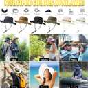 Fishing Hat, Wide Brim Breathable Boonie Hat UV Protection Safari Hiking Bucket Hat Beach Summer Cap (White)