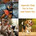Dog Toy for Aggressive Chewers, Squeaky Croissant Chew Toys, Milk Flavor, Indestructible Nylon & Natural Rubber, Suitable for Small Medium Large Dog Breeds