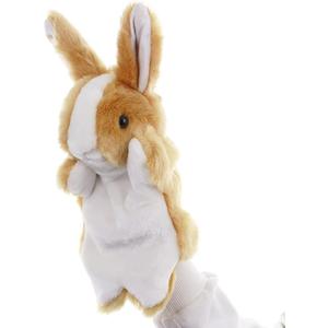 Bunny Hand Puppets Rabbit Plush Animals Toys for Kids Imaginative Pretend Play Storytelling (Brown)