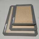 Amazon Basics Rectangular Non-Stick Silicone Baking Mat, Food Safe, Heat Resistant, 9"x13", 9.9"x14.8", and 16.5"x11.6", Beige/Gray, Pack of 3