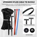 200 Pcs Heavy Duty Nylon Cable Ties for Automotive Body & Trim Clips, Self-Locking Zip Ties for Car Body, Replacement Parts & Outdoor Use - Strong Adjustable Plastic Fasteners