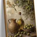 Framed Kitchen Wall Art Vintage Canvas Art Prints Olive Still Life Paintings Italian Fruit Pictures Wall Decor Rustic Artwork for Dining Room Cafe Restaurant Farmhouse 8x10in