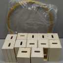 24 Pcs Metal Floral Hoop Centerpiece with Stand for Tables - Includes Gold Wreath Rings and Wooden Stands for DIY Wedding Baby Shower Communion Baptism Birthday Party Decoration(14 Inch)