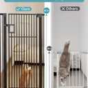 No Pawblems 55" Extra Tall Pet Gate for Cat, 29-43" Auto Close Cat Gate for Doorways/Stairs/Hallways, NO Drilling Pressure Mounted Tall Dog Gate Indoor, 1.37" Pet-Safe Gap, Black