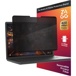 ZAGG 13.3-Inch Universal Laptop Privacy Filter (16:9) Removable Magnetic 4-Way Screen Filter, Anti-Glare Matte Finish, Fingerprint Resistant, Reusable Design & Protective Sleeve
