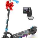 Gyroor H40 Kids Electric Scooter, 180W Motor, Up to 10 MPH, LED Display & Colorful Lights, Adjustable Height, for Boys & Girls Ages 8-12, Great Birthday Gift (Blue)