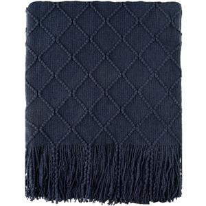 BATTILO HOME Navy Throw Blanket for Couch, Decorative Navy Blue Throw Blanket for Sofa Bed Room Decor, 50"x60"