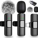 Wireless Lavalier Microphone for iPhone - Android, iPad, Tablets, Bluetooth Mini Microphone with Noise Canceling,65FT Transmission,6H Battery Life, Professional Lapel Mic for Video Recording