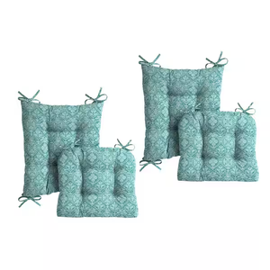ARDEN Outdoor Dining Chair Cushion, 2 Pack, 18 x 20, Rain-Proof, Fade Resistant, Turquoise Daphne Medallion