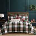 Levtex Home - Spencer Plaid Green Comforter Set - King Comforter + Two King Pillow Cases - Tartan Plaid - Green, White, Red - Comforter (106 x 94in.) and Pillow Case (36 x 20in.) - Cotton