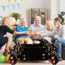 3Pcs Happy Retirement Party Tablecloth, 54 x 108 Inch Colorful Vintage Retired Plastic Table Cover, Disposable Retirement Party Decorations for Men Women Farewell Party Supplies