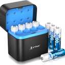 Artman Rechargeable Lithium AA Batteries 8-Pack 3600mWh with Fast Charger, AA Lithium Batteries for Blink Outdoor Camera, 1.5V Constant Output Double A Battery Recharge up to 2000+ Cycles