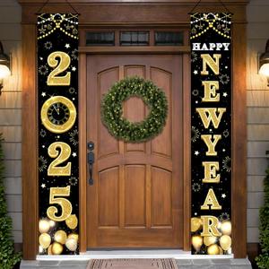 KatchOn, XtraLarge Happy New Year 2025 banner - 72x12 Inch | Happy New Year Banner, New Years Decorations | New year Door Banner, New years Eve Decorations | New years Eve Party Supplies 2025