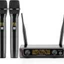 Lococo Wireless Handheld Microphone Karaoke System: Professional UHF Metal Dual Cordless Dynamic Mic Set - Long Transmission Range 200ft with Receiver for Home KTV, DJ Party, Church, Wedding, Meeting