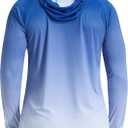 NOMINATE Mens UPF 50+ Hoodie Swim Shirts Long Sleeve Sun Protection SPF Rash Guard Shirt UV for Beach Swimming Fishing (XL)