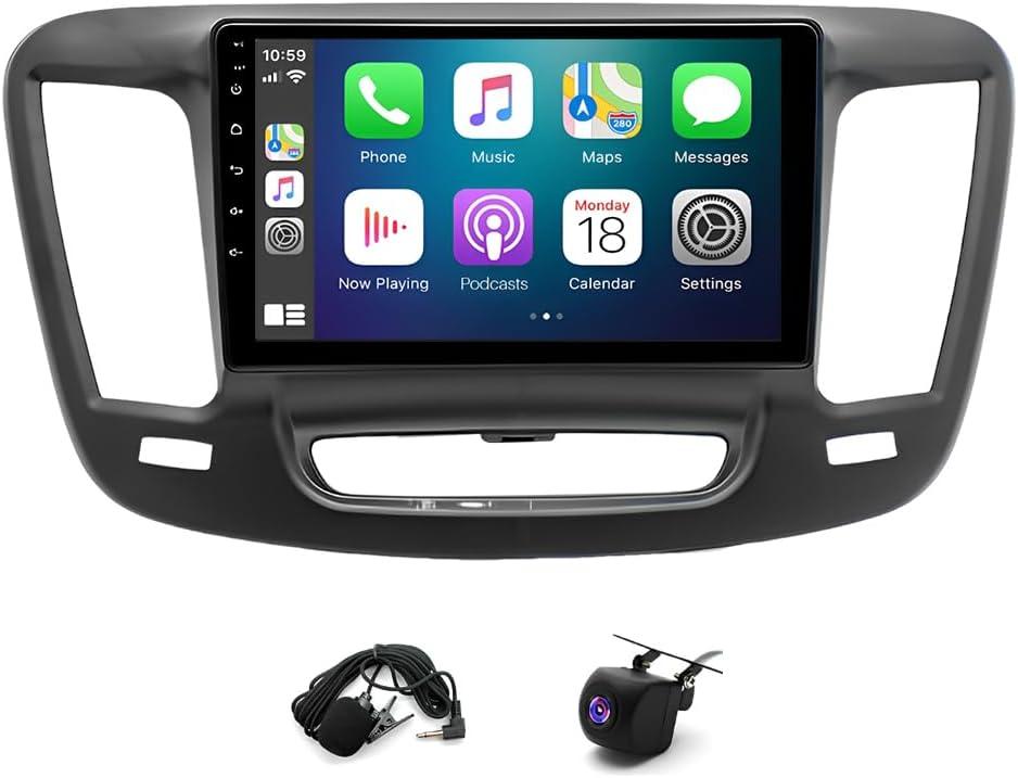 Android 13 Double Din Car Radio Compatible with Chrysler 200 200C 200S 2015-2019, 4G+64G 9" Touch Screen Car Stereo with Wireless Carplay Android Auto GPS WiFi Mic Backup Camera
